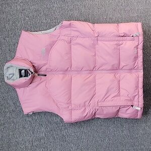 The North Face Goose Down Filled Puffer Vest Pink Girls Size XL/TG